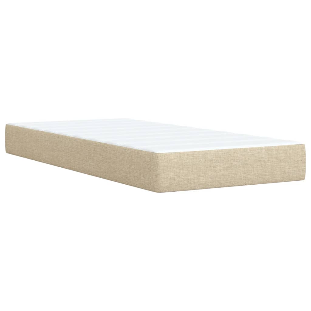 Κρεβάτι Boxspring με Στρώμα Κρεμ 80 x 200 εκ. Υφασμάτινο - Pakobazaar