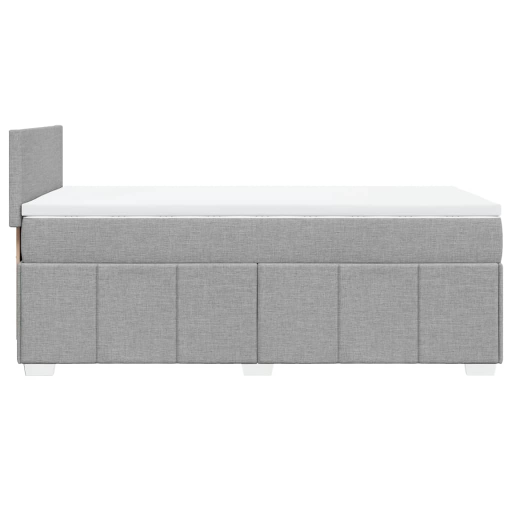 Κρεβάτι Boxspring με Στρώμα Ανοιχτό Γκρι 90x190 εκ. Υφασμάτινο - Pakobazaar