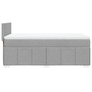Κρεβάτι Boxspring με Στρώμα Ανοιχτό Γκρι 90x190 εκ. Υφασμάτινο - Pakobazaar