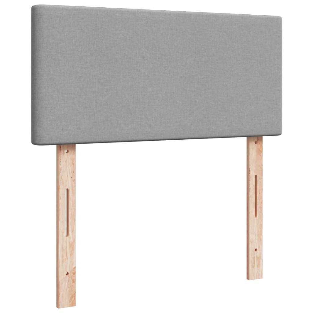 Κρεβάτι Boxspring με Στρώμα Ανοιχτό Γκρι 90x190 εκ. Υφασμάτινο - Pakobazaar