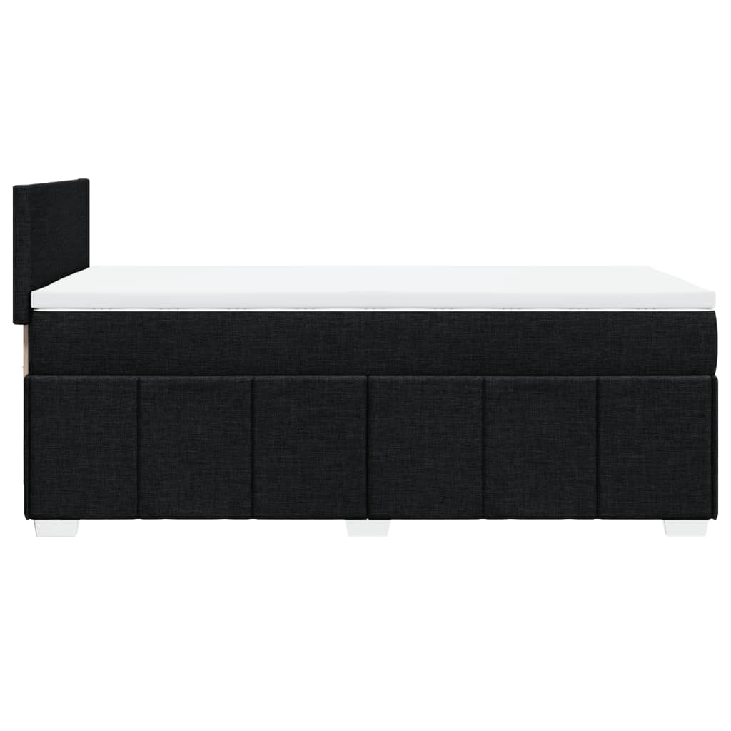 Κρεβάτι Boxspring με Στρώμα Μαύρο 90x190 εκ.Υφασμάτινο - Pakobazaar