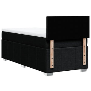 Κρεβάτι Boxspring με Στρώμα Μαύρο 90x190 εκ.Υφασμάτινο - Pakobazaar