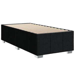 Κρεβάτι Boxspring με Στρώμα Μαύρο 90x190 εκ.Υφασμάτινο - Pakobazaar