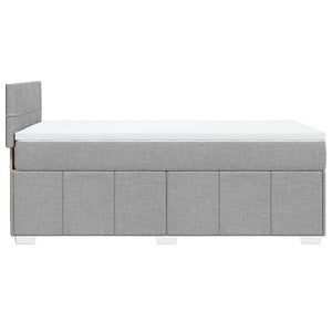 Κρεβάτι Boxspring με Στρώμα Ανοιχτό Γκρι 90x190 εκ. Υφασμάτινο - Pakobazaar