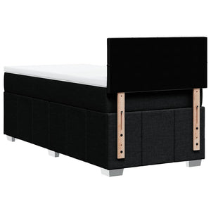 Κρεβάτι Boxspring με Στρώμα Μαύρο 90x190 εκ.Υφασμάτινο - Pakobazaar
