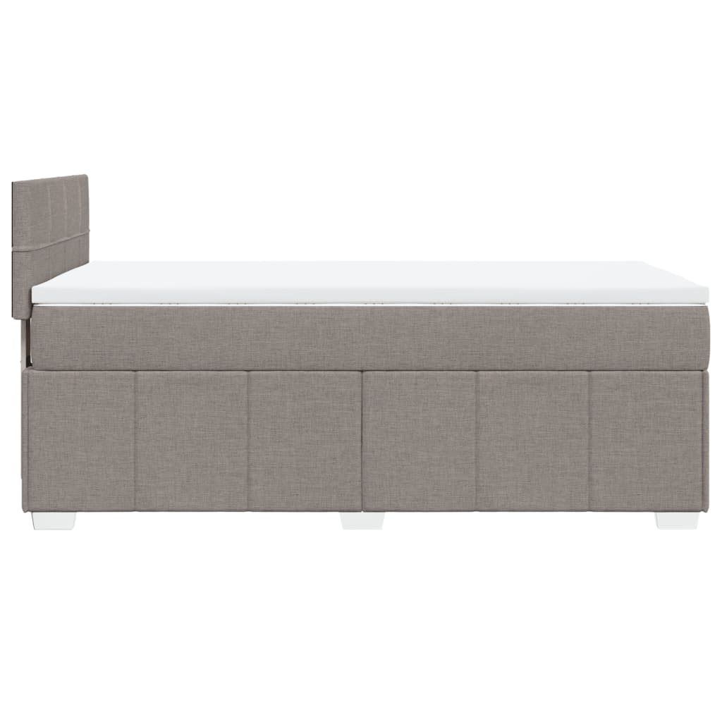Κρεβάτι Boxspring με Στρώμα Taupe 90x190 εκ.Υφασμάτινο - Pakobazaar