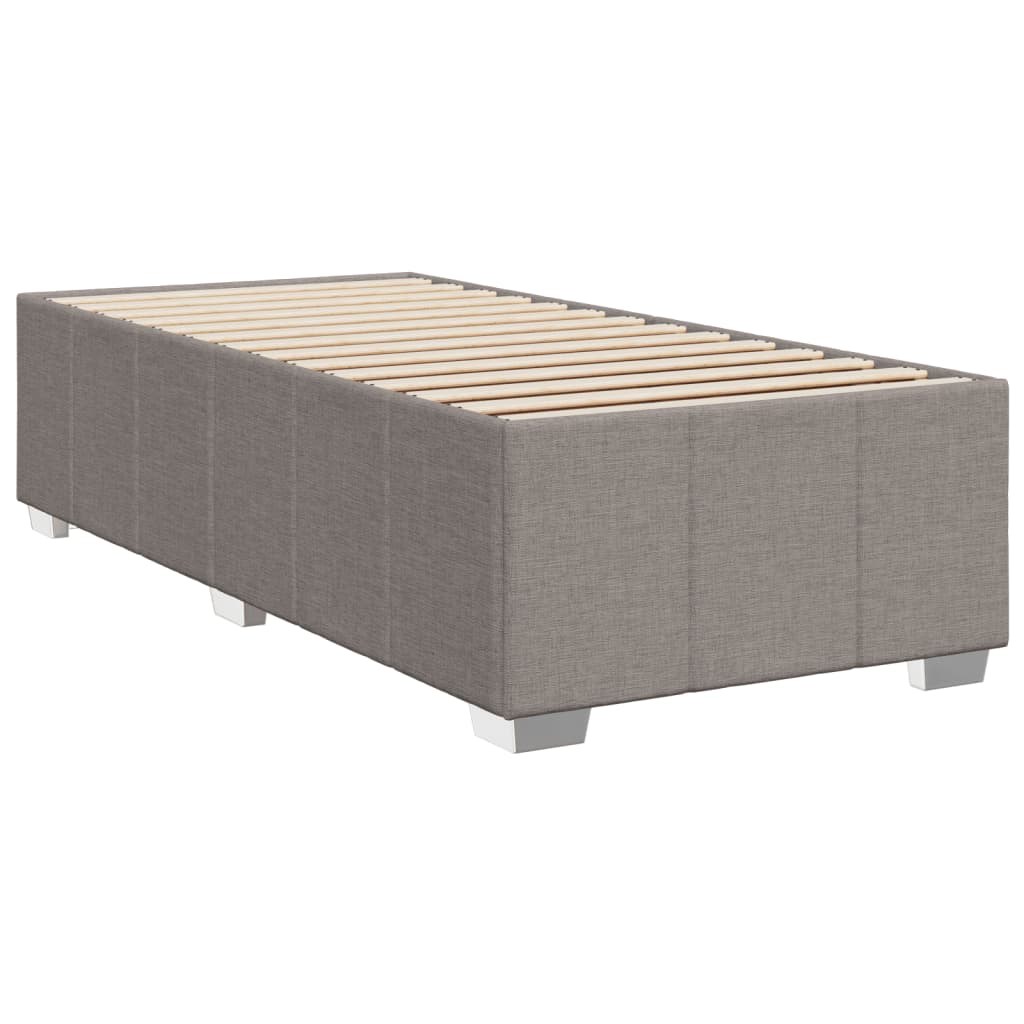 Κρεβάτι Boxspring με Στρώμα Taupe 90x190 εκ.Υφασμάτινο - Pakobazaar