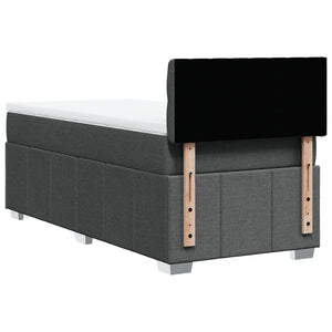 Κρεβάτι Boxspring με Στρώμα Σκούρο Γκρι 90x190 εκ. Υφασμάτινο