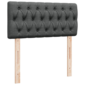 Κρεβάτι Boxspring με Στρώμα Σκούρο Γκρι 90x190 εκ. Υφασμάτινο
