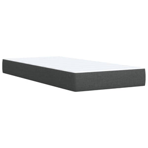 Κρεβάτι Boxspring με Στρώμα Σκούρο Γκρι 90x190 εκ. Υφασμάτινο