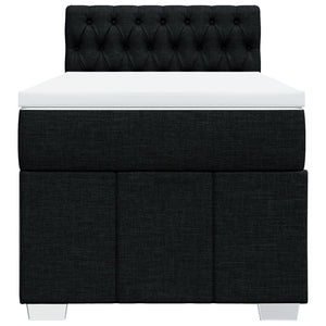 Κρεβάτι Boxspring με Στρώμα Μαύρο 90x190 εκ.Υφασμάτινο
