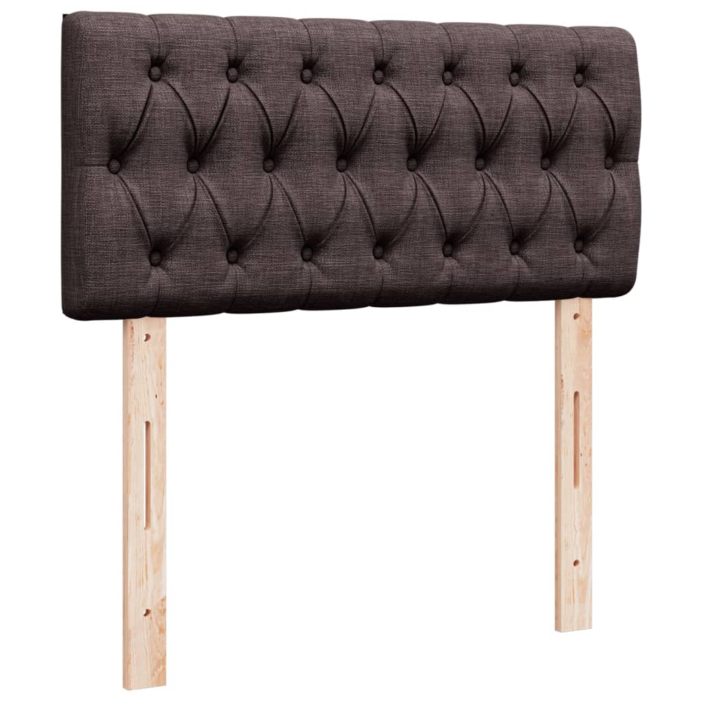 Κρεβάτι Boxspring με Στρώμα Σκούρο Καφέ 90x190 εκ. Υφασμάτινο