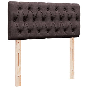 Κρεβάτι Boxspring με Στρώμα Σκούρο Καφέ 90x190 εκ. Υφασμάτινο