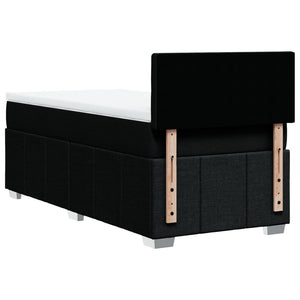 Κρεβάτι Boxspring με Στρώμα Μαύρο 90x190 εκ.Υφασμάτινο - Pakobazaar