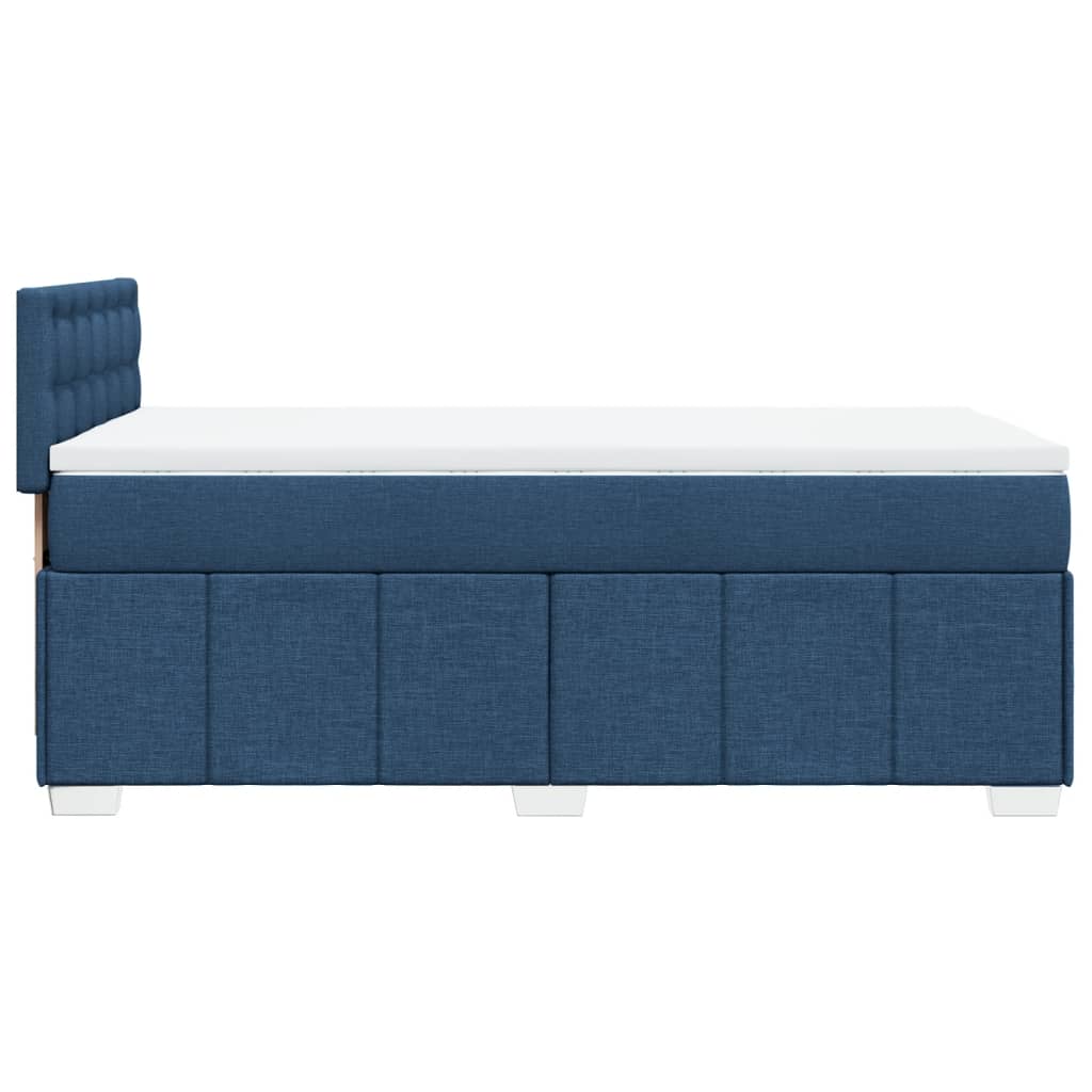 Κρεβάτι Boxspring με Στρώμα Μπλε 90x190 εκ.Υφασμάτινο