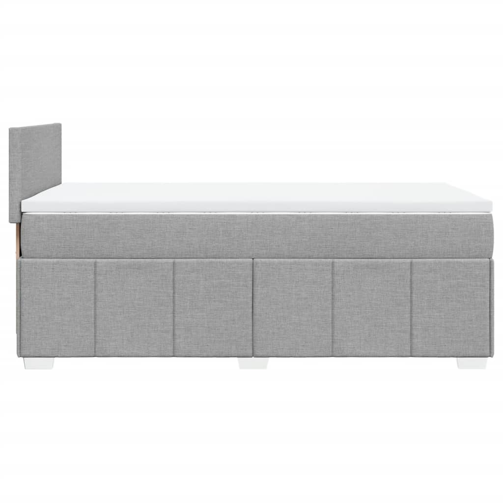 Κρεβάτι Boxspring με Στρώμα Ανοιχτό Γκρι 90x200 εκ. Υφασμάτινο - Pakobazaar