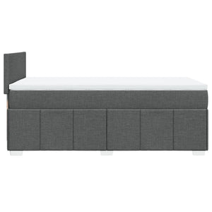 Κρεβάτι Boxspring με Στρώμα Σκούρο Γκρι 90x200 εκ. Υφασμάτινο - Pakobazaar