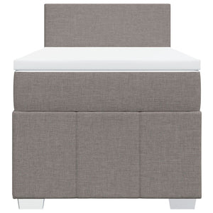 Κρεβάτι Boxspring με Στρώμα Taupe 90x200 εκ. Υφασμάτινο - Pakobazaar