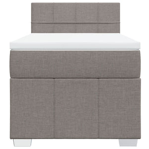 Κρεβάτι Boxspring με Στρώμα Taupe 90x200 εκ. Υφασμάτινο - Pakobazaar