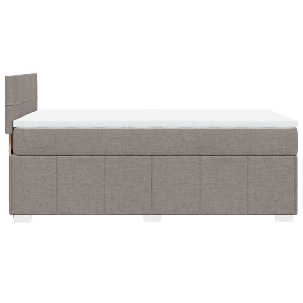 Κρεβάτι Boxspring με Στρώμα Taupe 90x200 εκ. Υφασμάτινο - Pakobazaar