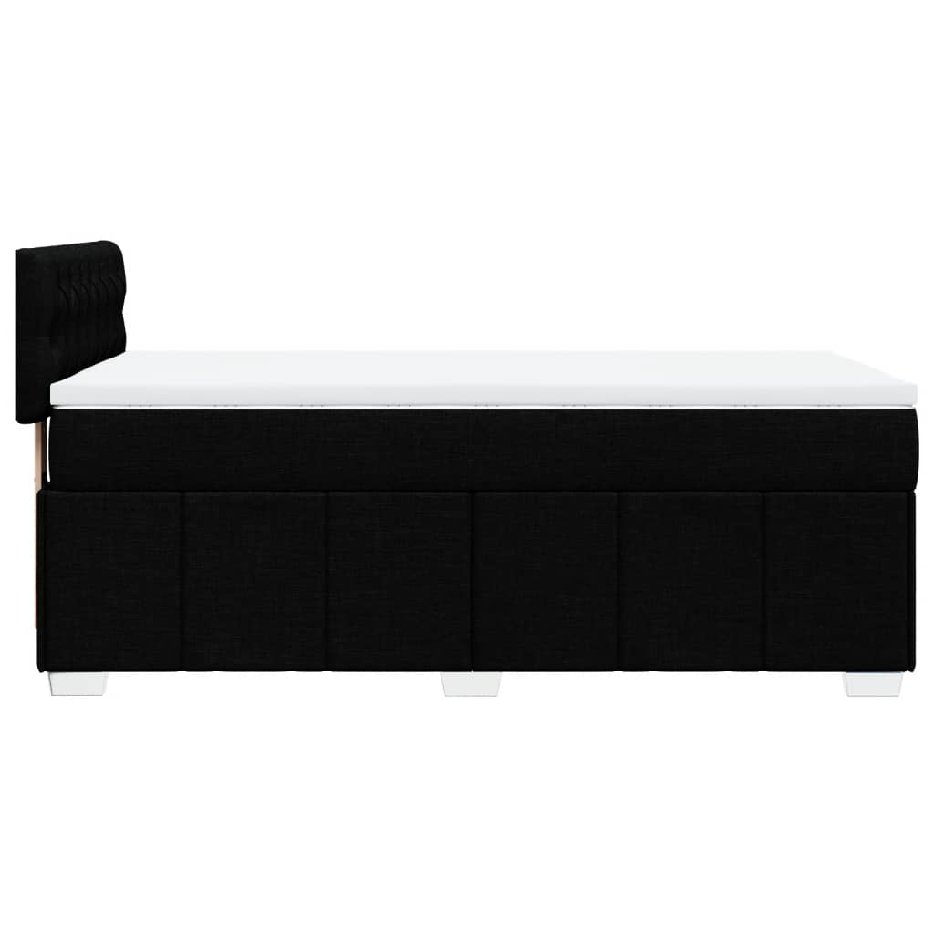 Κρεβάτι Boxspring με Στρώμα Μαύρο 90x200 εκ. Υφασμάτινο