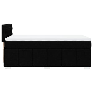 Κρεβάτι Boxspring με Στρώμα Μαύρο 90x200 εκ. Υφασμάτινο - Pakobazaar