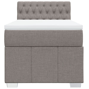 Κρεβάτι Boxspring με Στρώμα Taupe 90x200 εκ. Υφασμάτινο - Pakobazaar