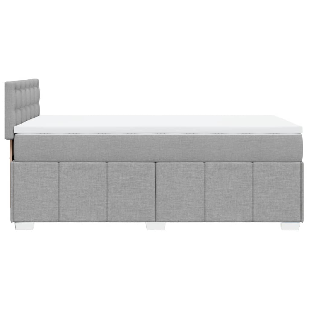 Κρεβάτι Boxspring με Στρώμα Ανοιχτό Γκρι 90x200 εκ. Υφασμάτινο - Pakobazaar