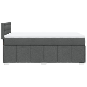 Κρεβάτι Boxspring με Στρώμα Σκούρο Γκρι 90x200 εκ. Υφασμάτινο - Pakobazaar