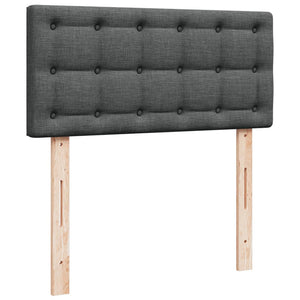 Κρεβάτι Boxspring με Στρώμα Σκούρο Γκρι 90x200 εκ. Υφασμάτινο - Pakobazaar