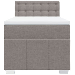 Κρεβάτι Boxspring με Στρώμα Taupe 90x200 εκ. Υφασμάτινο - Pakobazaar