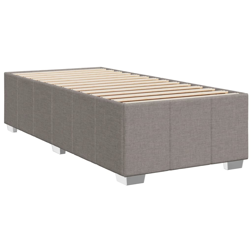 Κρεβάτι Boxspring με Στρώμα Taupe 90x200 εκ. Υφασμάτινο - Pakobazaar