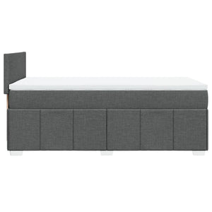 Κρεβάτι Boxspring με Στρώμα Σκούρο Γκρι 100x200 εκ. Υφασμάτινο - Pakobazaar
