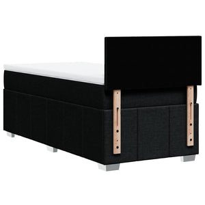 Κρεβάτι Boxspring με Στρώμα Μαύρο 100 x 200 εκ. Υφασμάτινο - Pakobazaar