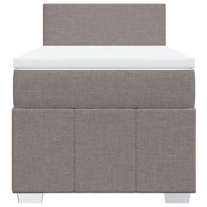 Κρεβάτι Boxspring με Στρώμα Taupe 100 x 200 εκ. Υφασμάτινο - Pakobazaar