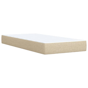 Κρεβάτι Boxspring με Στρώμα Κρεμ 100 x 200 εκ. Υφασμάτινο - Pakobazaar