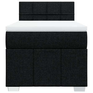 Κρεβάτι Boxspring με Στρώμα Μαύρο 100 x 200 εκ. Υφασμάτινο - Pakobazaar