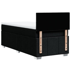 Κρεβάτι Boxspring με Στρώμα Μαύρο 100 x 200 εκ. Υφασμάτινο - Pakobazaar