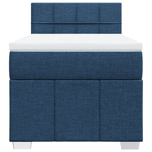 Κρεβάτι Boxspring με Στρώμα Μπλε 100 x 200 εκ. Υφασμάτινο