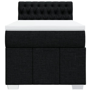 Κρεβάτι Boxspring με Στρώμα Μαύρο 100 x 200 εκ. Υφασμάτινο - Pakobazaar