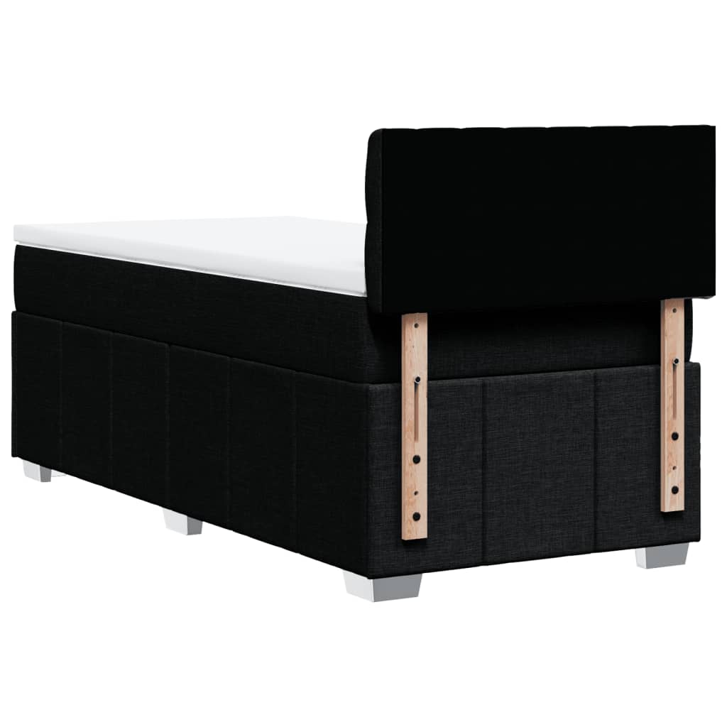 Κρεβάτι Boxspring με Στρώμα Μαύρο 100 x 200 εκ. Υφασμάτινο - Pakobazaar
