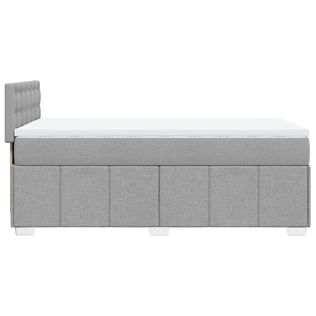 Κρεβάτι Boxspring με Στρώμα Ανοιχτό Γκρι 100x200 εκ. Υφασμάτινο - Pakobazaar