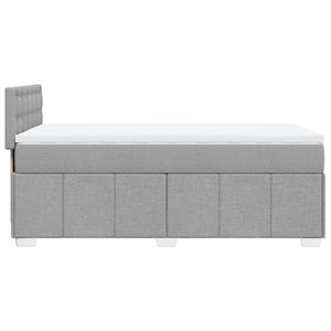 Κρεβάτι Boxspring με Στρώμα Ανοιχτό Γκρι 100x200 εκ. Υφασμάτινο - Pakobazaar