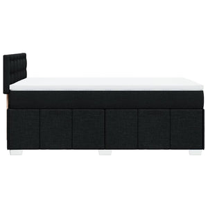 Κρεβάτι Boxspring με Στρώμα Μαύρο 100 x 200 εκ. Υφασμάτινο - Pakobazaar