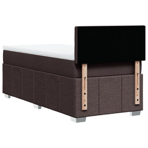 Κρεβάτι Boxspring με Στρώμα Σκούρο Καφέ 100x200 εκ. Υφασμάτινο - Pakobazaar