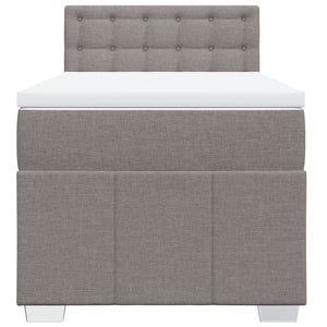 Κρεβάτι Boxspring με Στρώμα Taupe 100 x 200 εκ. Υφασμάτινο - Pakobazaar
