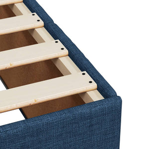 Κρεβάτι Boxspring με Στρώμα Μπλε 100 x 200 εκ. Υφασμάτινο - Pakobazaar