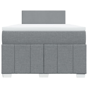Κρεβάτι Boxspring με Στρώμα Ανοιχτό Γκρι 120x190 εκ. Υφασμάτινο - Pakobazaar