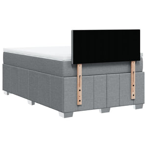 Κρεβάτι Boxspring με Στρώμα Ανοιχτό Γκρι 120x190 εκ. Υφασμάτινο - Pakobazaar