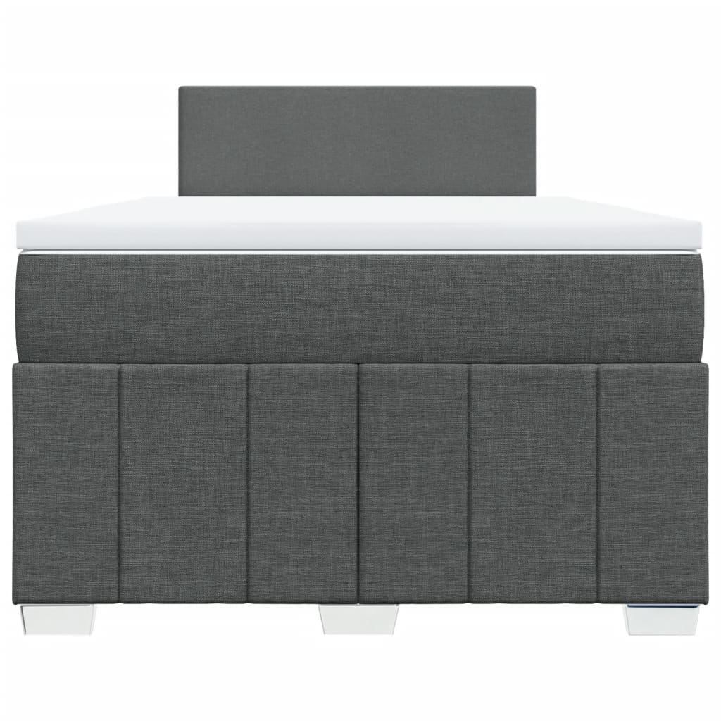 Κρεβάτι Boxspring με Στρώμα Σκούρο Γκρι 120x190 εκ Υφασμάτινο